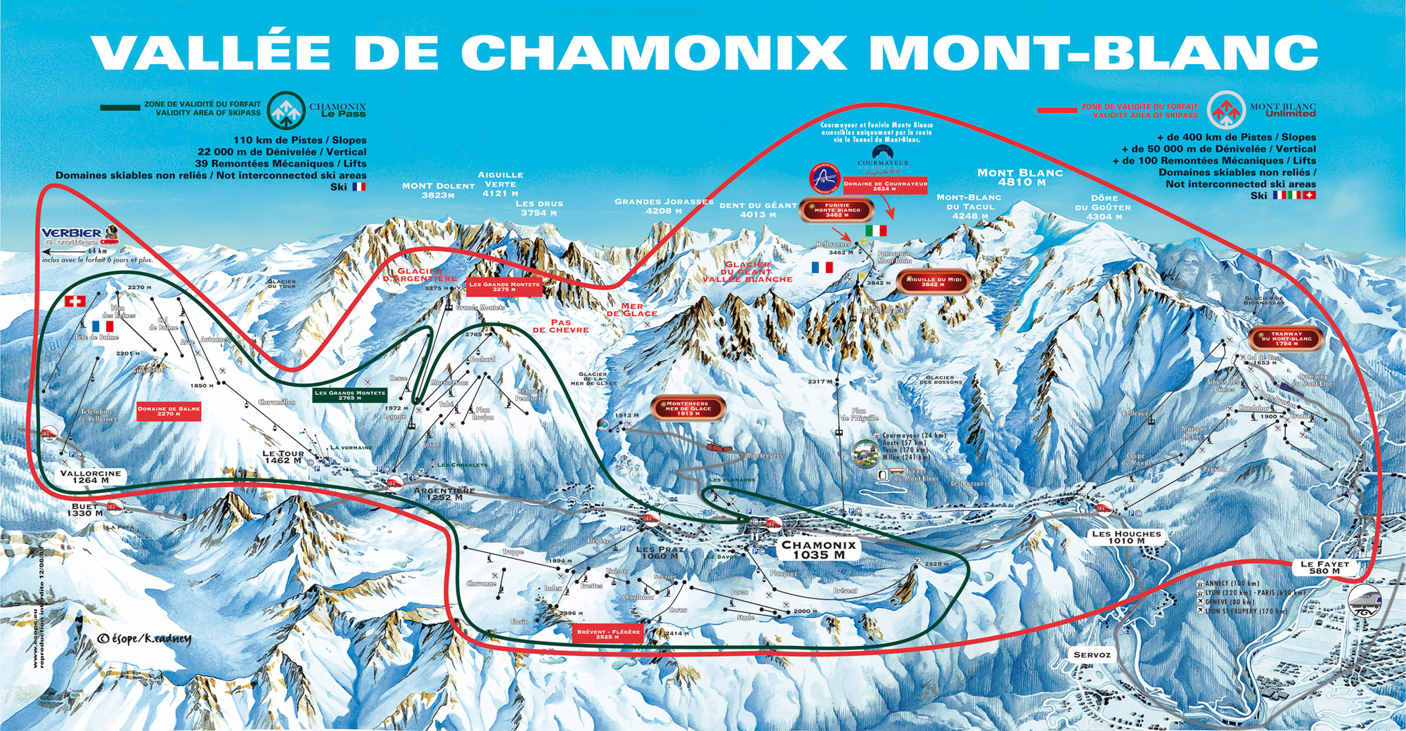 Piste map Chamonix