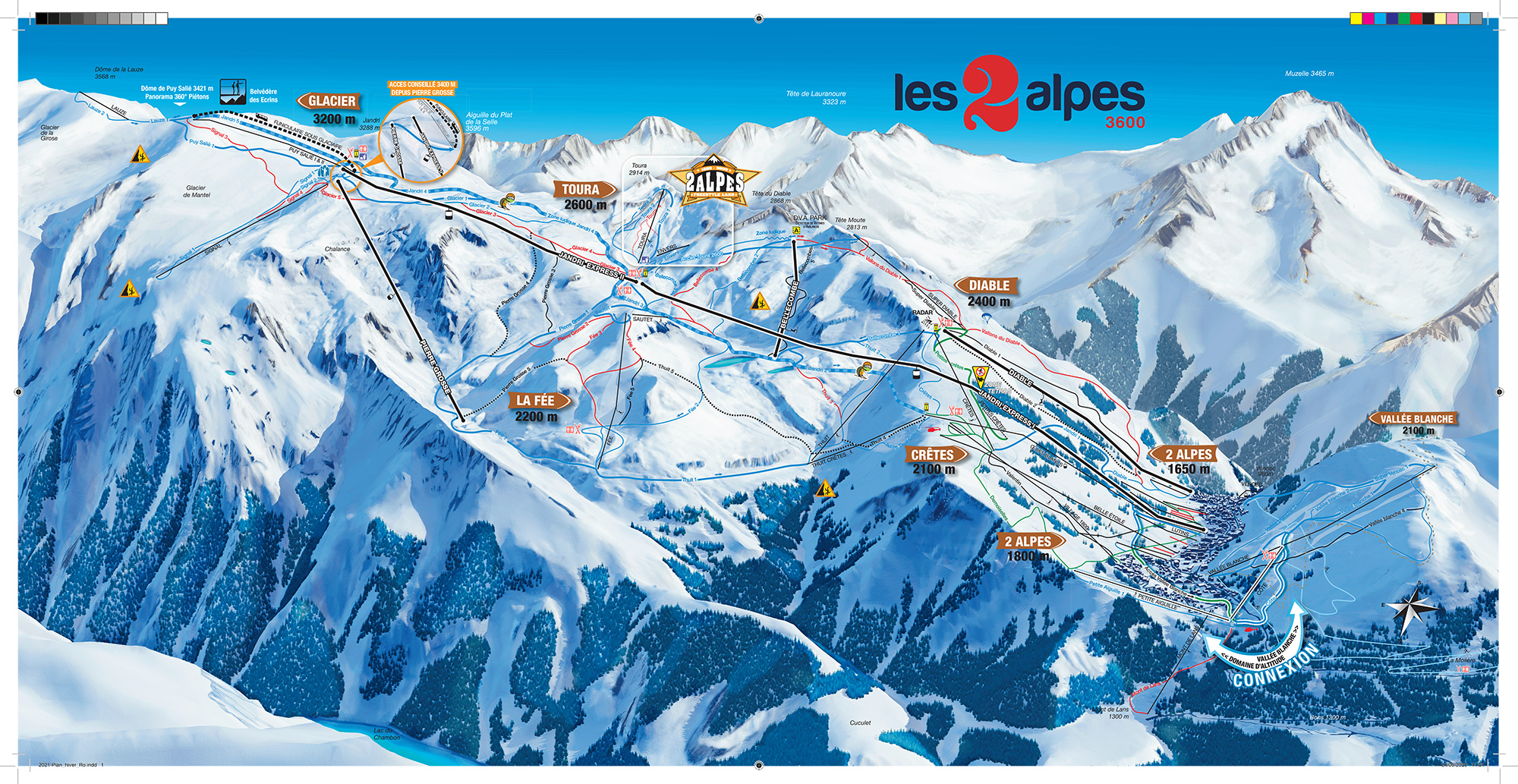 Piste map Les 2 Alpes
