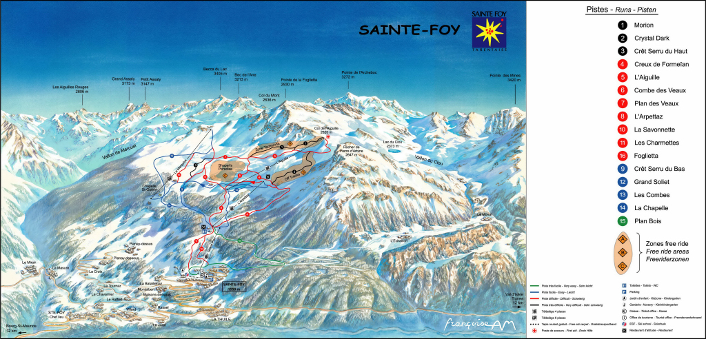 Piste map Sainte Foy Tarentaise